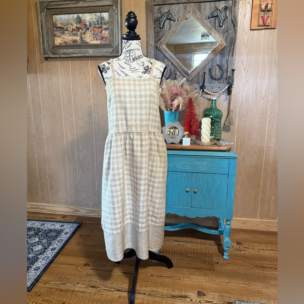 Vintage Oleg Cassini Plaid Silk Sleeveless Dress